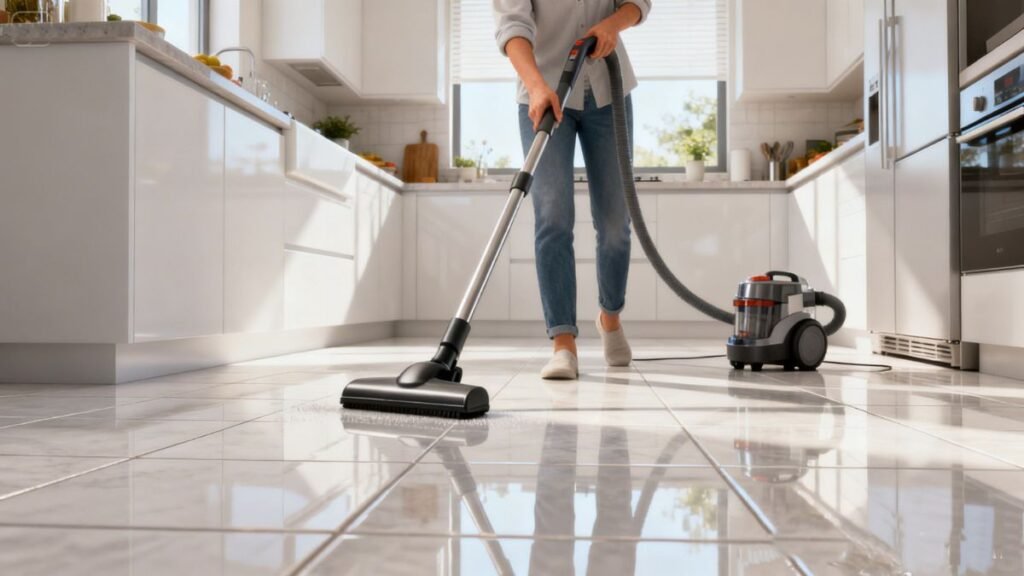 Pessoa fazendo uso do eapirador em uma cozinha