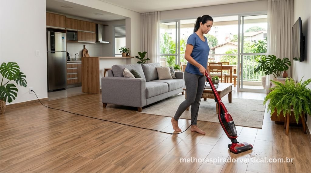 Electrolux STK15 com cabo de 6 metros limpando sala inteira sem precisar trocar de tomada 