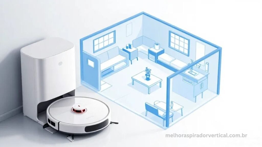 Xiaomi S20 mapeando apartamento com tecnologia LDS laser 360 graus, gerando layout preciso dos cômodos