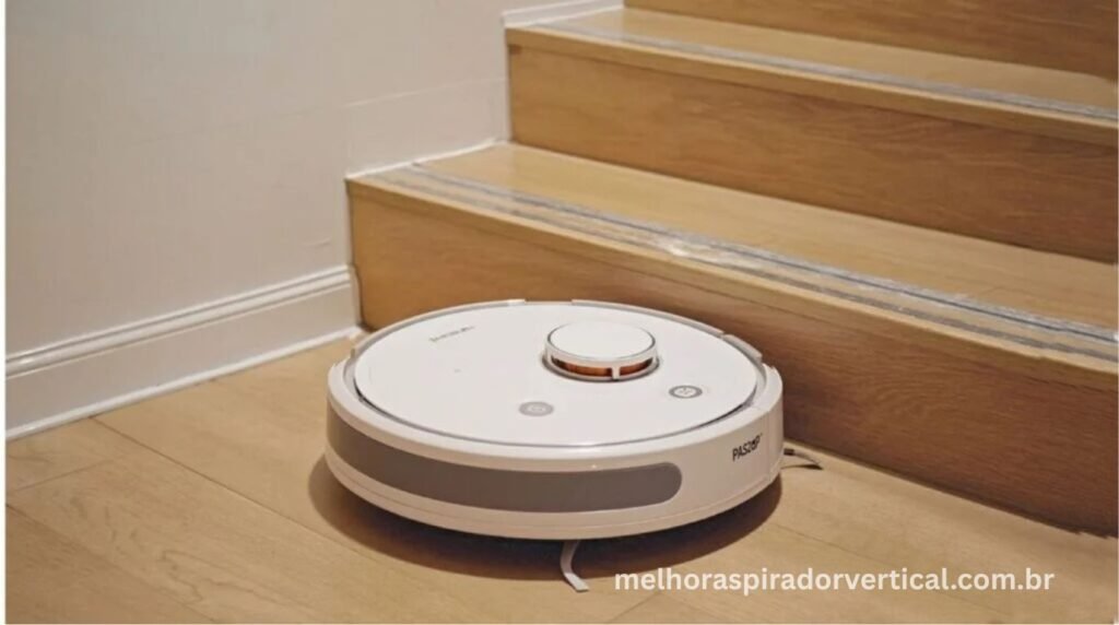 Philco PAS26P recuando automaticamente ao detectar borda de escada com sensor antiqueda ativo 