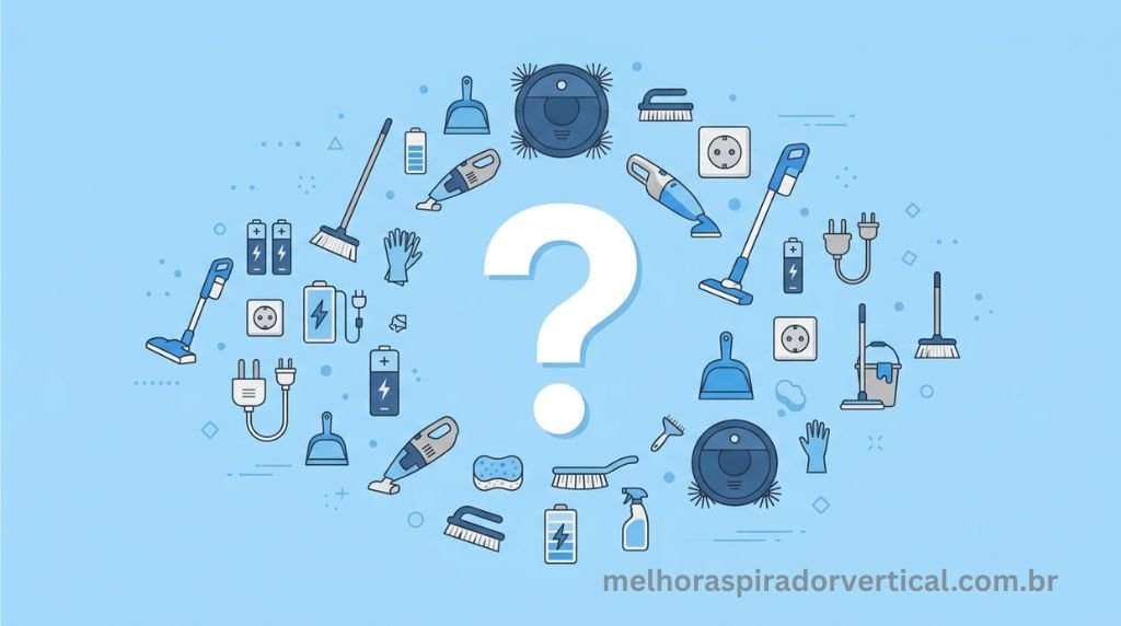 Seção de perguntas frequentes sobre aspirador de pó com fio vs bateria