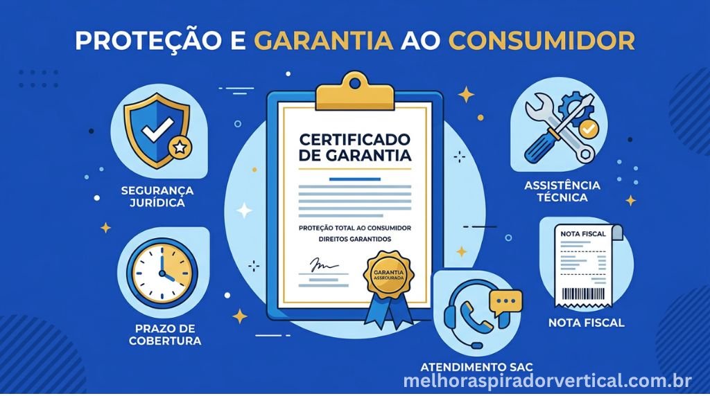 Seção de perguntas frequentes sobre garantia e assistência técnica de aspiradores de pó