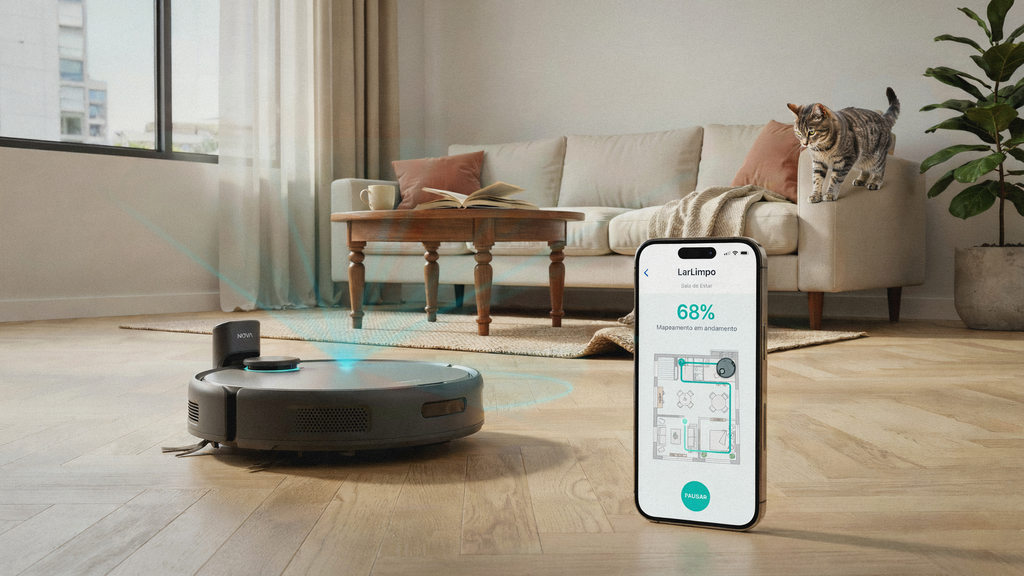 Aspirador de pó robô com tecnologia de mapeamento inteligente